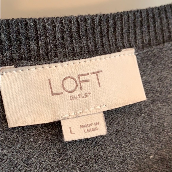 Loft Charcoal Lace Design Sweater - Picture 3 of 6